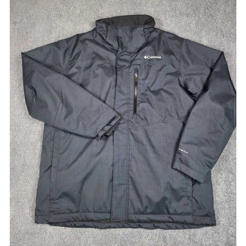 Columbia Omni-Heat Jacket Mens XL Black Insulated Full Zip Winter Coat XM1437
